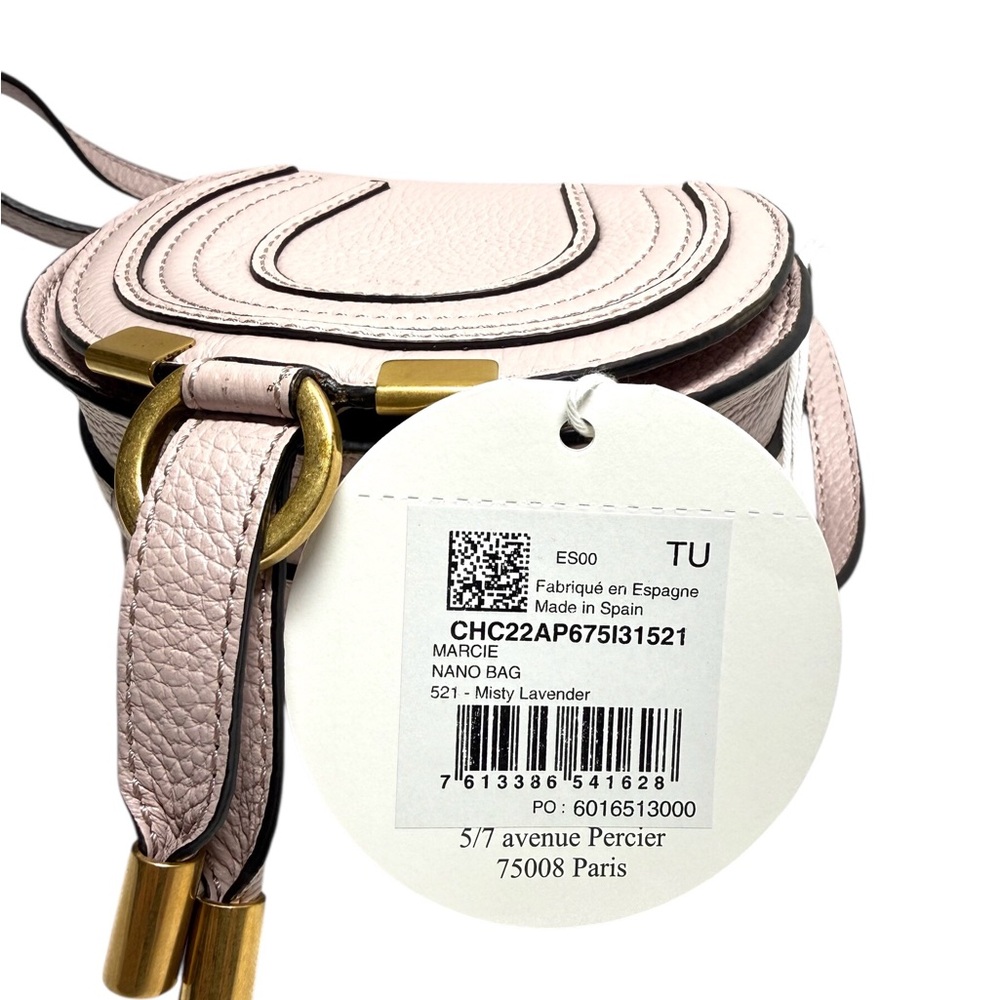 Authentic Chloe Marcie Nano Leather Crossbody Bag in Dusty Pink NWT - Picture 2 of 9
